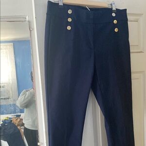 Navy Pants with Gold Buttons
